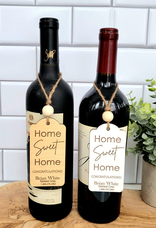 Custom Wine Gift Tag (Home Sweet Home)