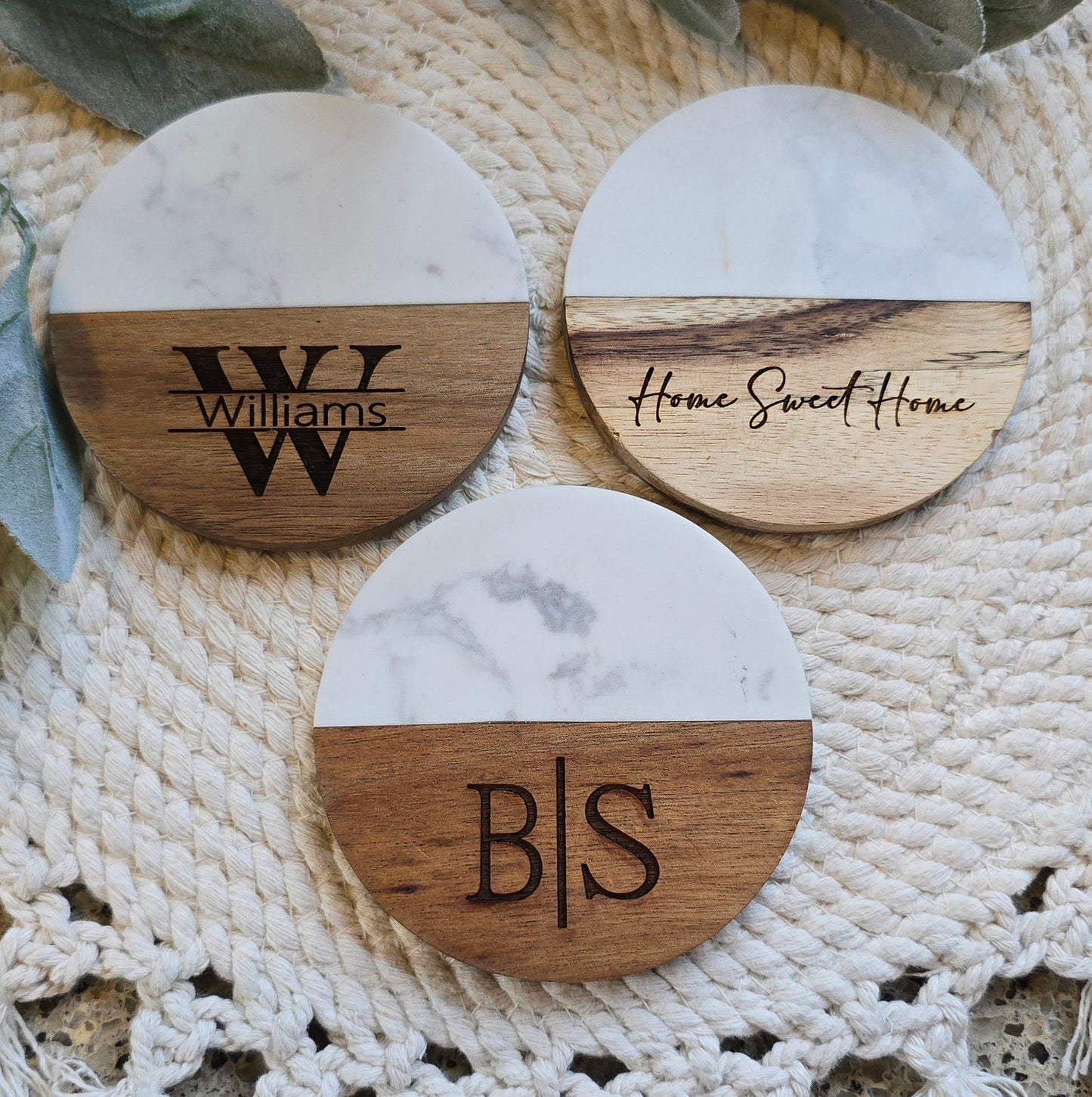 Marble Wood Coasters (Round)