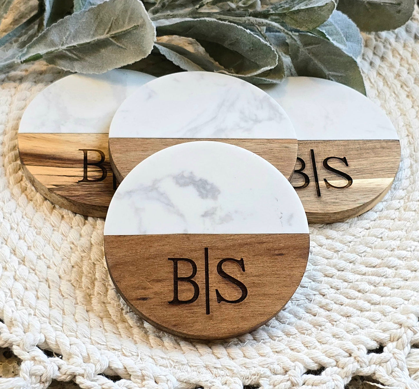 Marble Wood Coasters (Round)