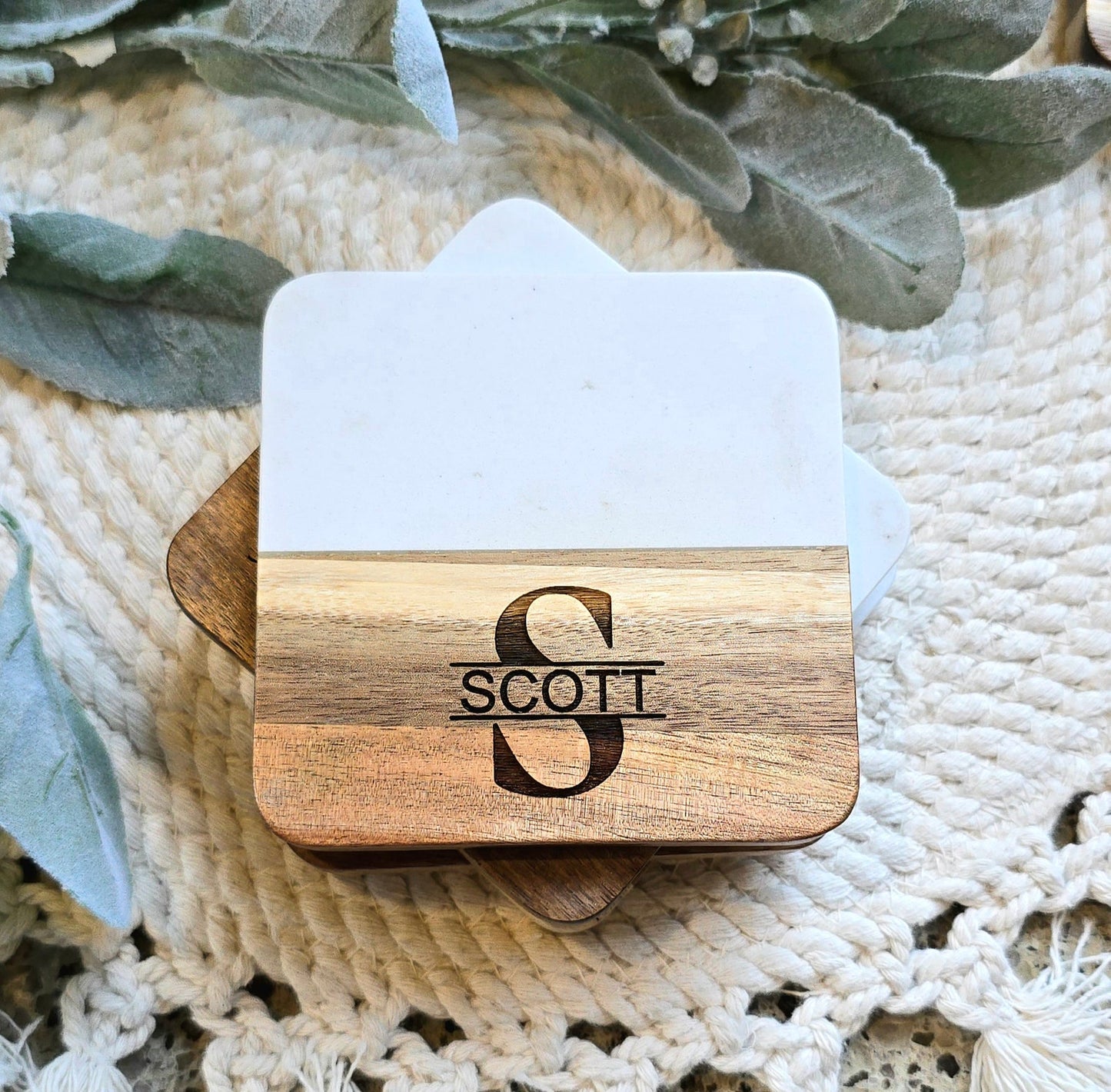 Marble Wood Coasters (Square)