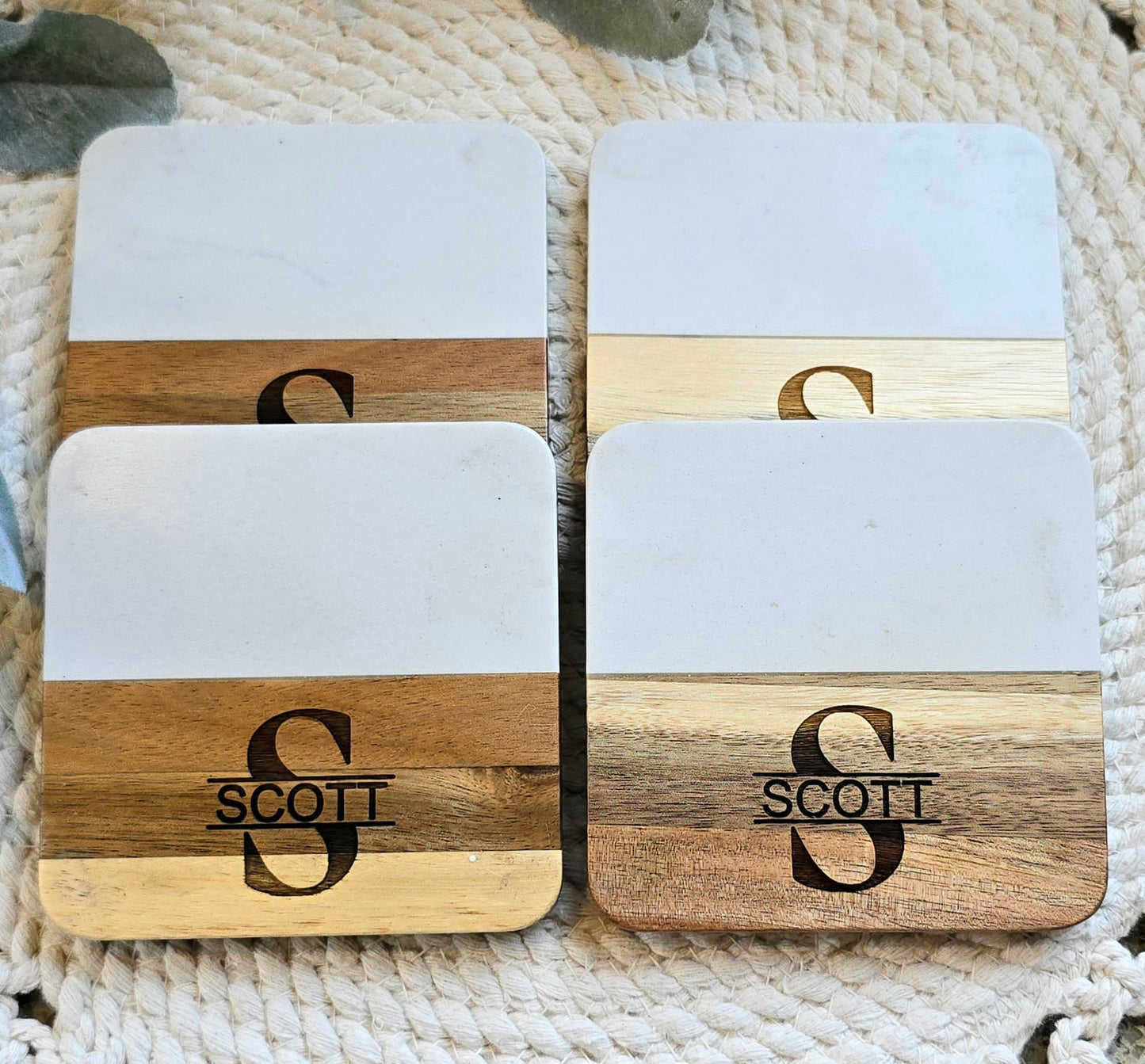 Marble Wood Coasters (Square)