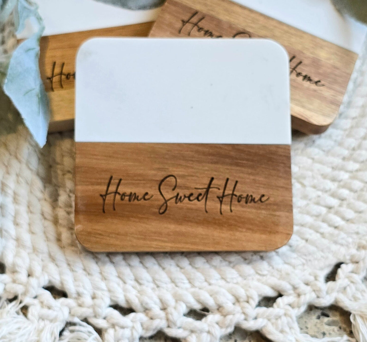 Marble Wood Coasters (Square)