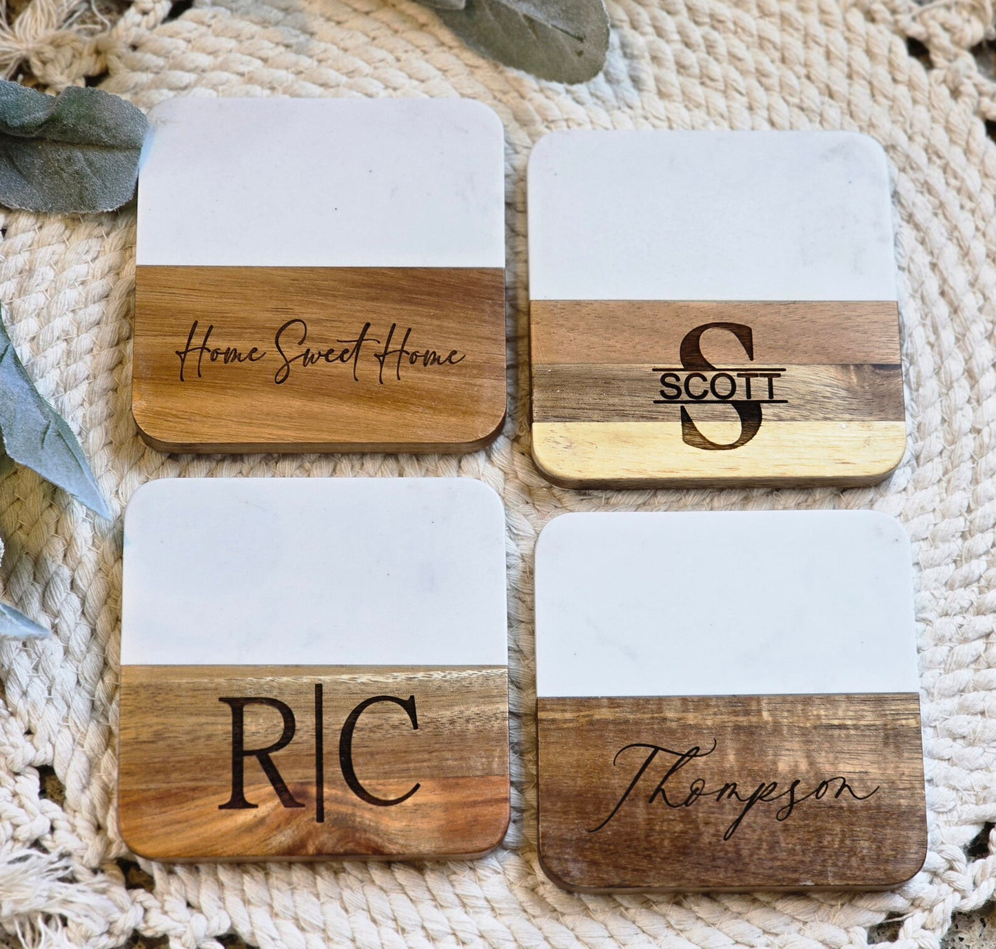 Marble Wood Coasters (Square)