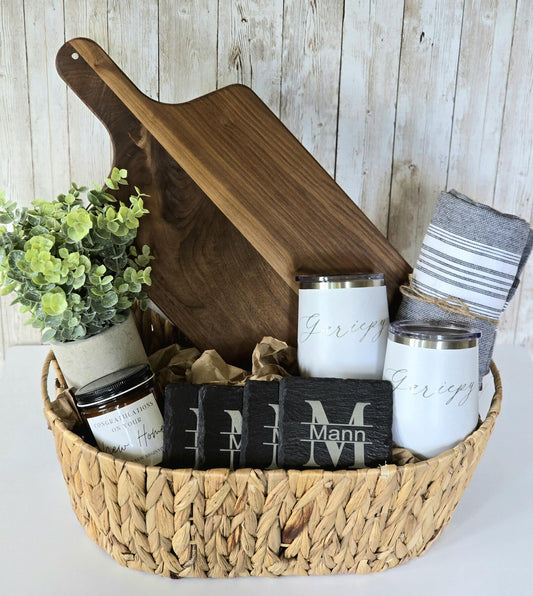 Personalized Walnut Charcuterie Gift Basket