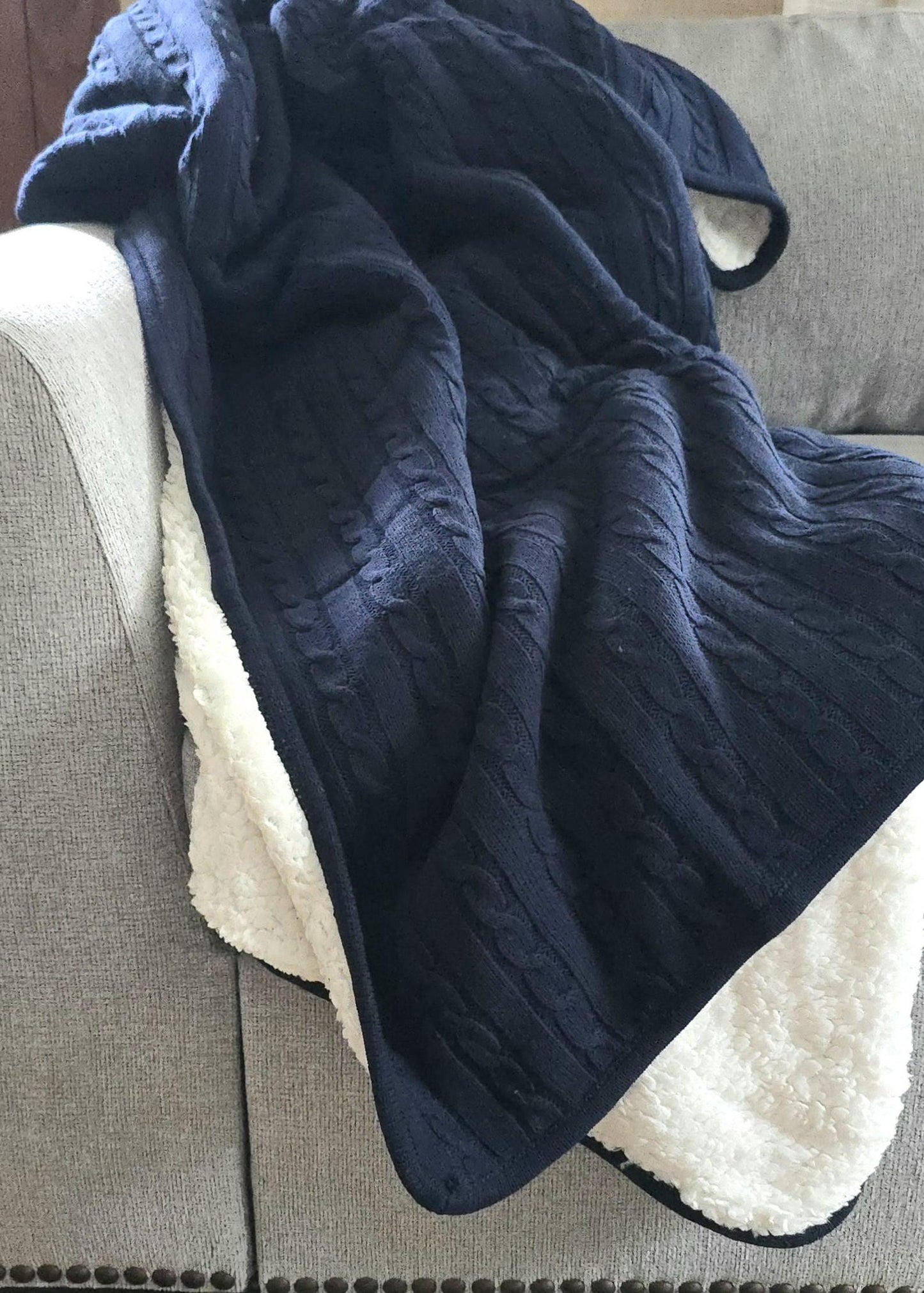 Custom Cable Knit Blanket